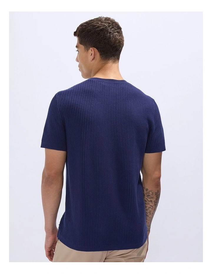 Peralta Knit Tee in Navy image 3