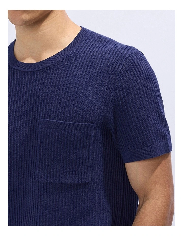 Peralta Knit Tee in Navy image 4