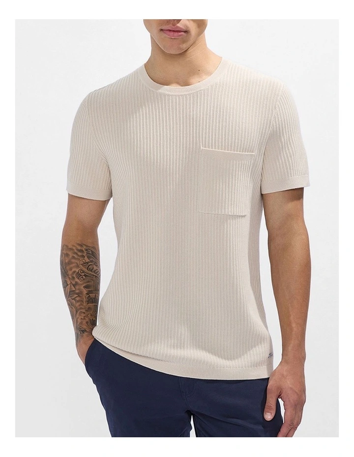 Peralta Knit Tee in Pumice Grey image 1