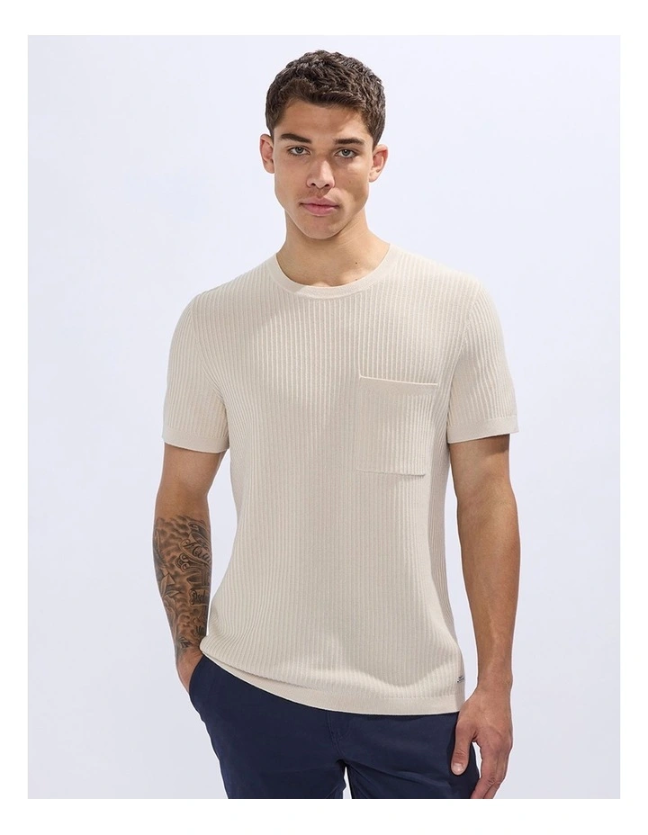 Peralta Knit Tee in Pumice Grey image 2