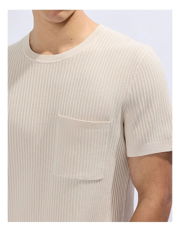 Peralta Knit Tee in Pumice Grey image 4