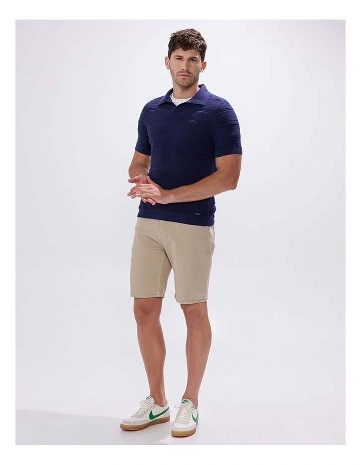 Kole Cotton Jacquard Knit Polo in Navy image 5