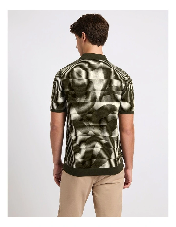 Be-Leaf in Me Knit Polo in Green Multi image 3