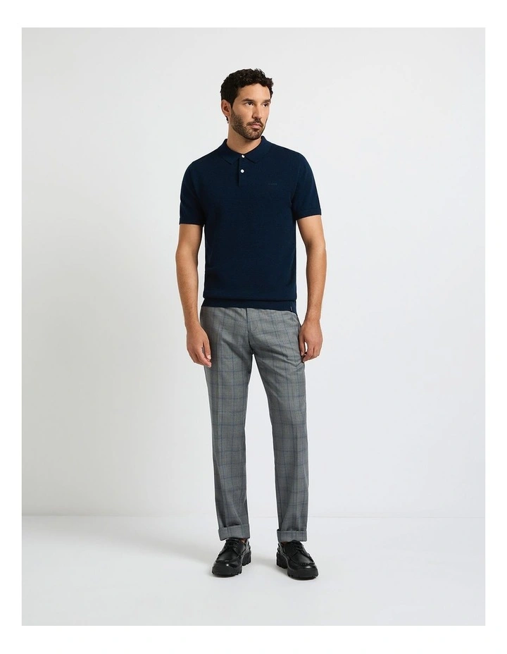Noah Textured Knit Polo in Opal Blue image 4
