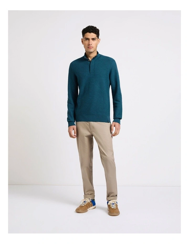 Benny Button Neck Merino Knit in Dark Teal image 4
