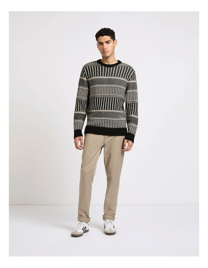 Matchstick Jacquard Knit in Black Multi image 4