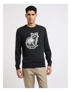 Pedro Wool Blend Knit in Black Marle