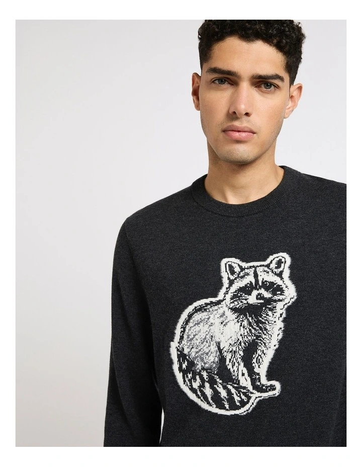 Pedro Wool Blend Knit in Black Marle image 2