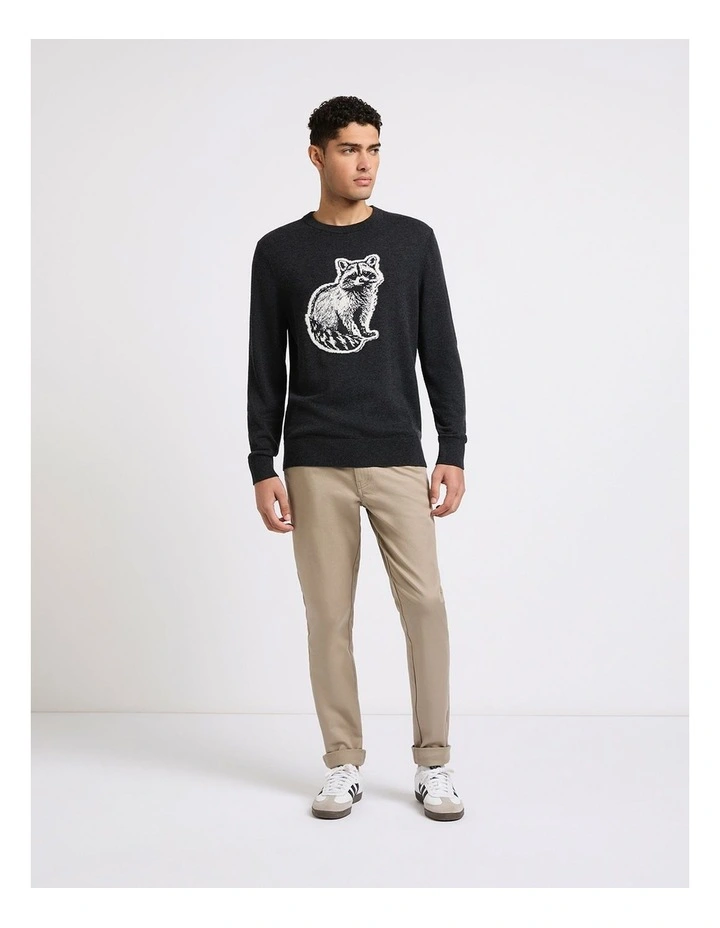 Pedro Wool Blend Knit in Black Marle image 4