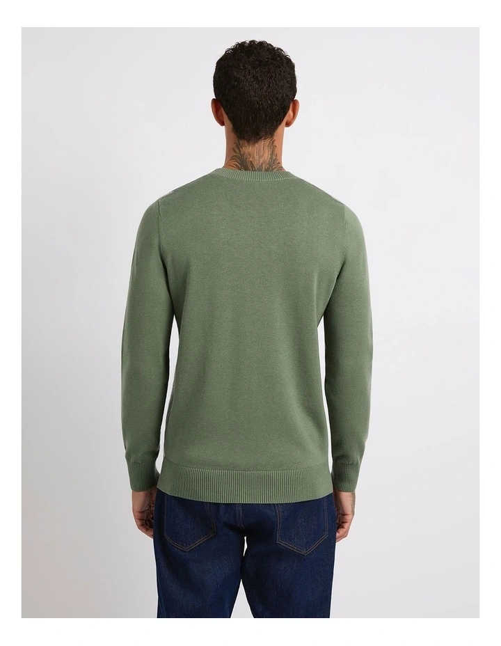 Deen Wool Blend Knit in Green Check image 3
