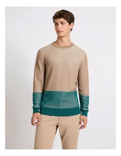 Steve Two Tone Knit in Bone Multi