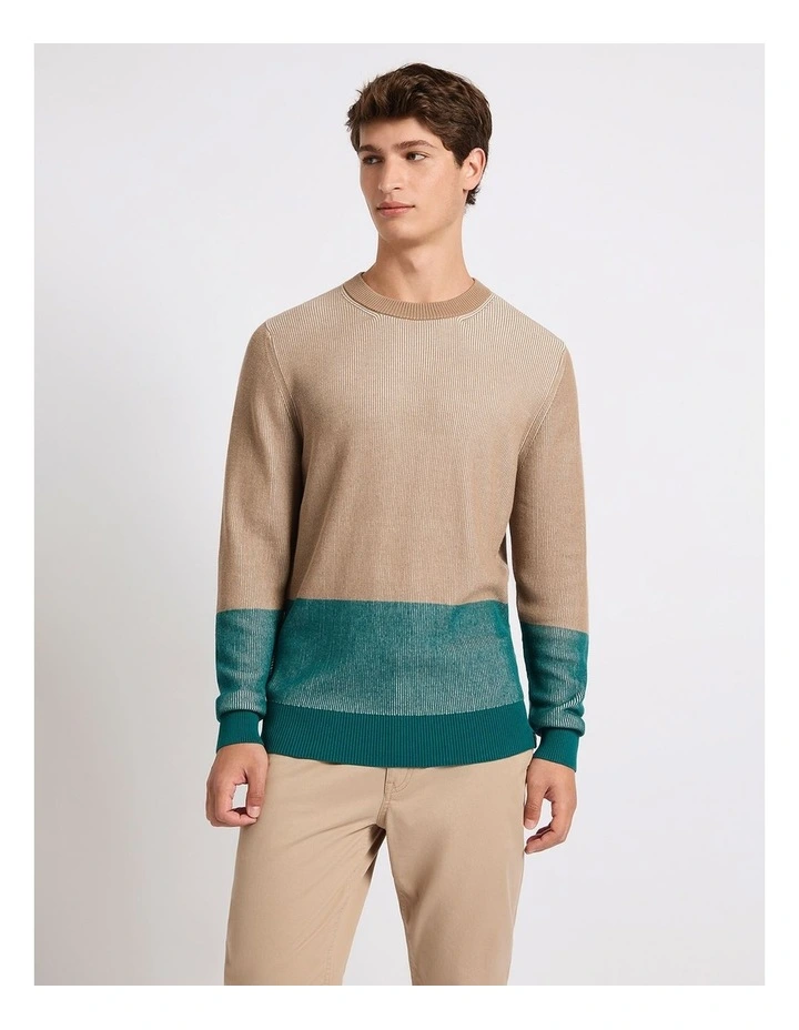 Steve Two Tone Knit in Bone Multi image 1