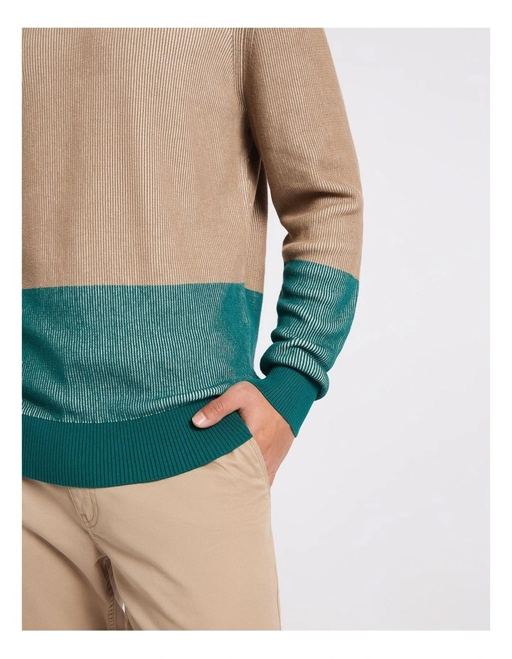 Steve Two Tone Knit in Bone Multi image 2