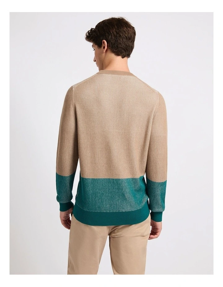 Steve Two Tone Knit in Bone Multi image 3