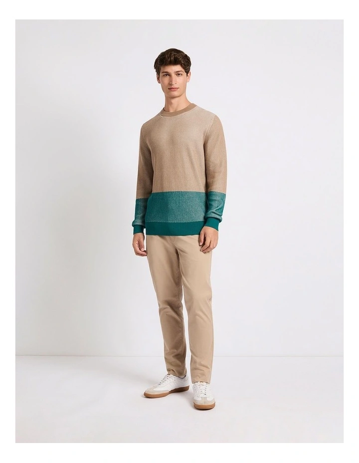 Steve Two Tone Knit in Bone Multi image 4