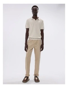Noah Textured Knit Polo in Birch