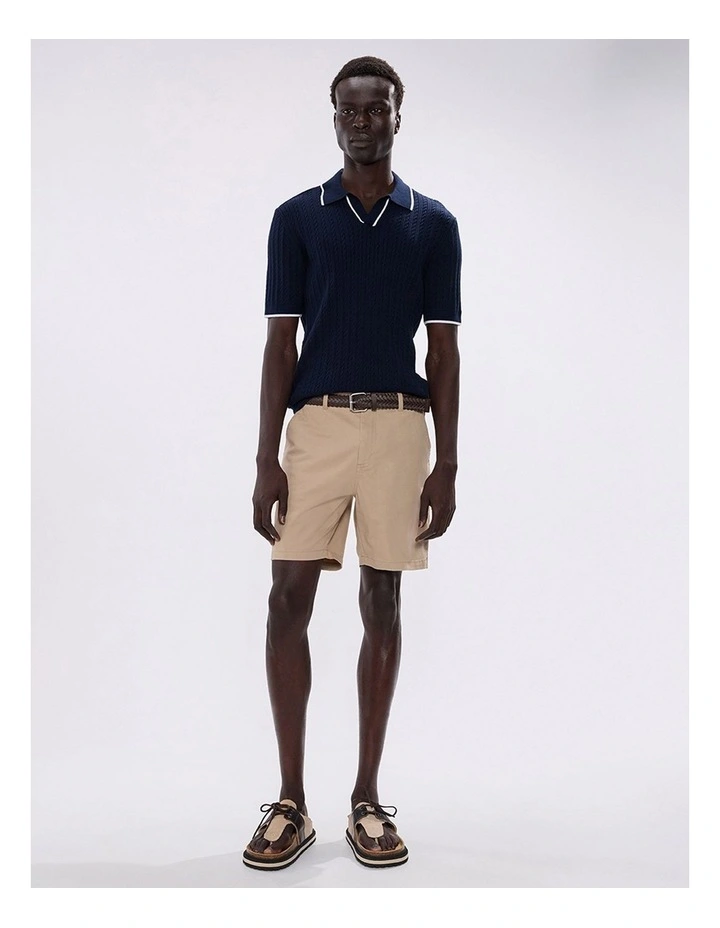 Kelly Cable Knit Polo in Navy image 5