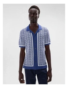 Sheppard Knit Shirt in Blue Multi
