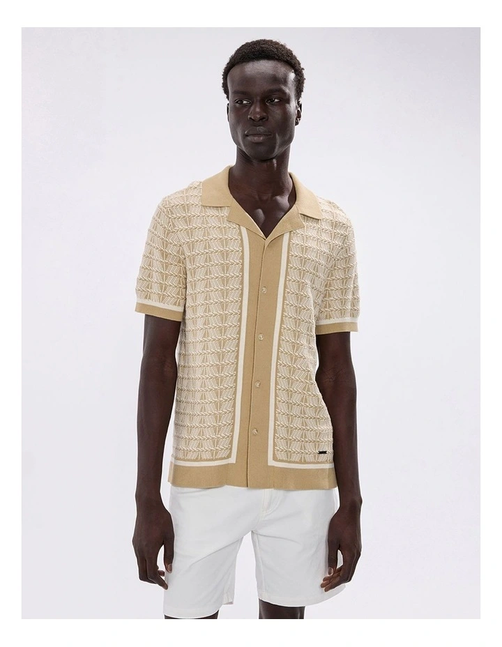 Sheppard Knit Shirt in Ivory Multi image 1