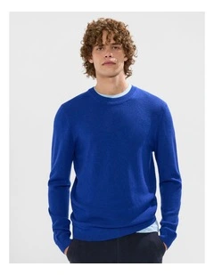 Gordon Textured Merino Knit in Azure Blue