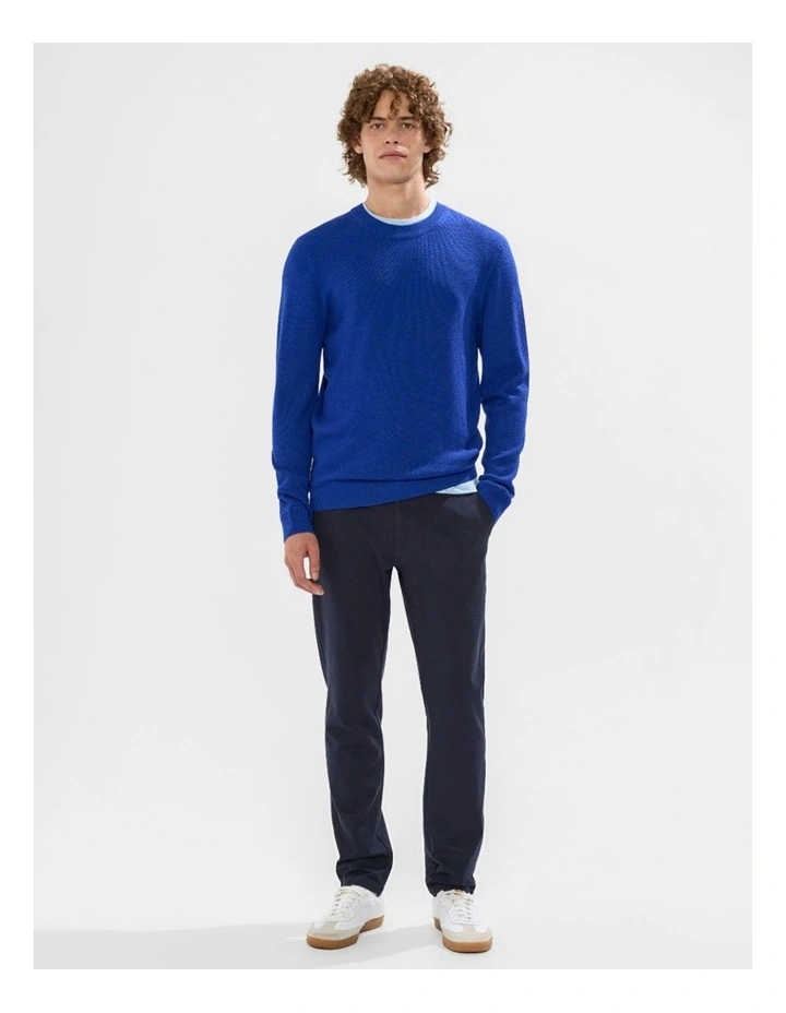 Gordon Textured Merino Knit in Azure Blue image 2