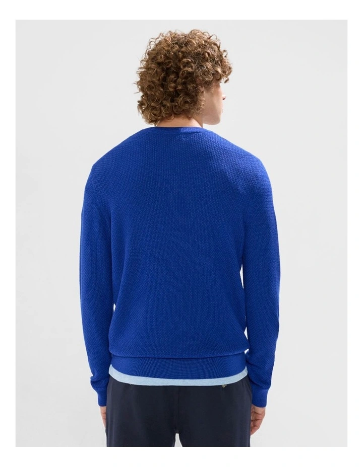 Gordon Textured Merino Knit in Azure Blue image 3