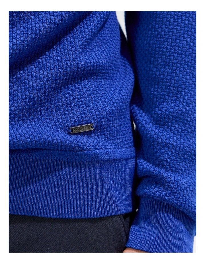 Gordon Textured Merino Knit in Azure Blue image 3