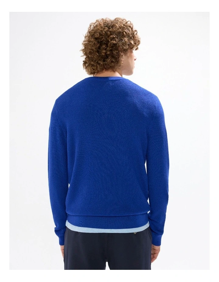 Gordon Textured Merino Knit in Azure Blue image 4
