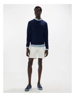 Gordon Textured Merino Knit in Navy