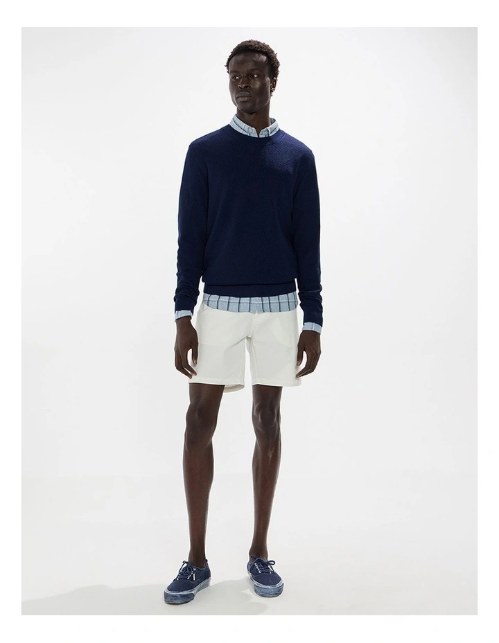 Gordon Textured Merino Knit in Navy image 1