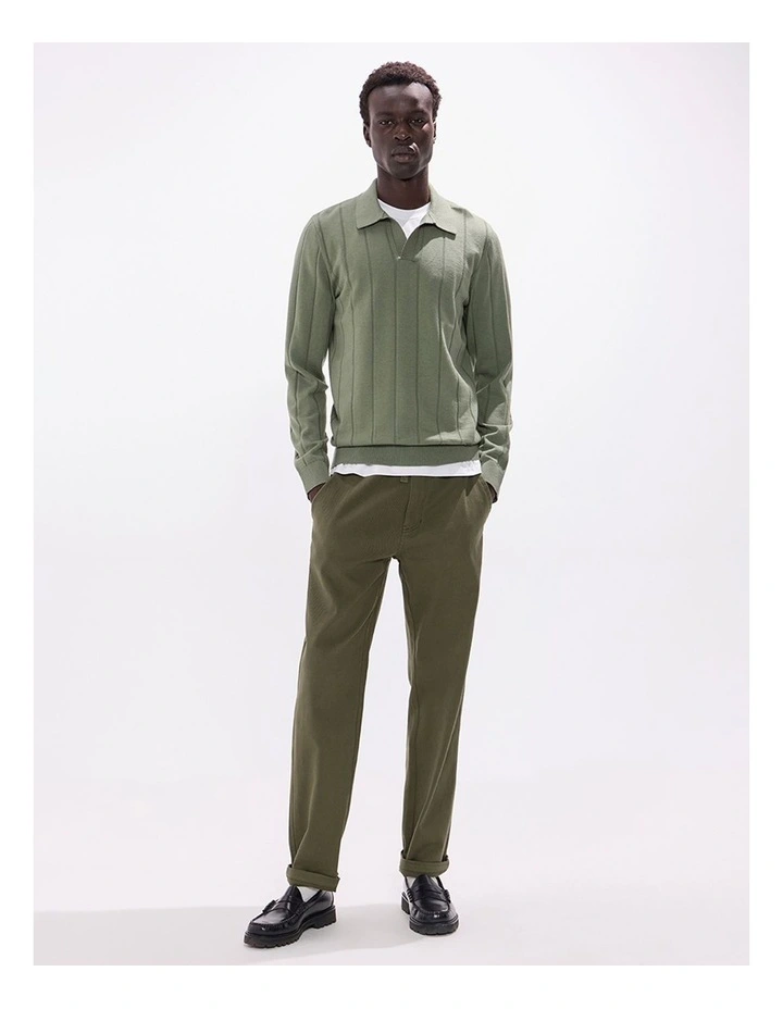 Arthur Wool Blend Polo in Agave Green image 1