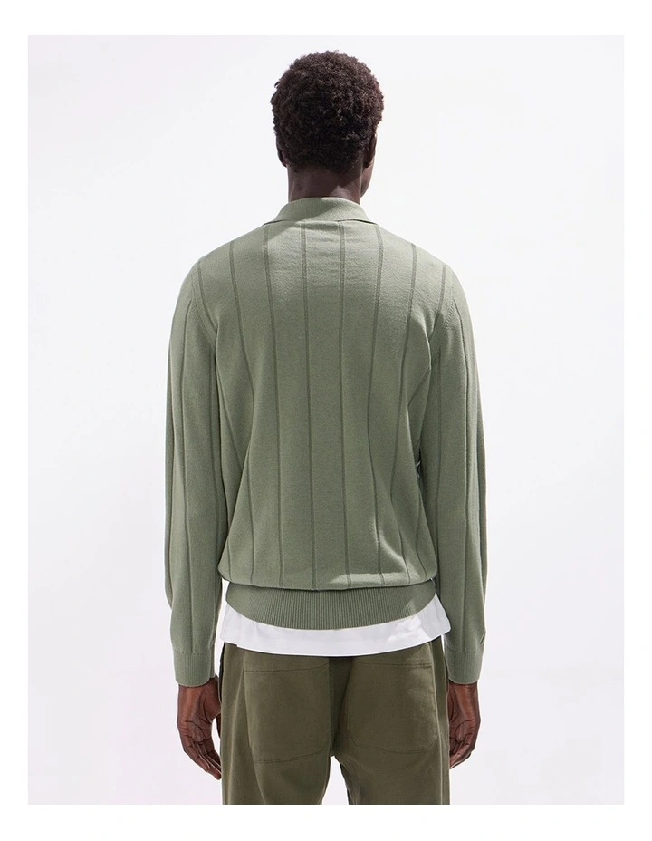 Arthur Wool Blend Polo in Agave Green image 4