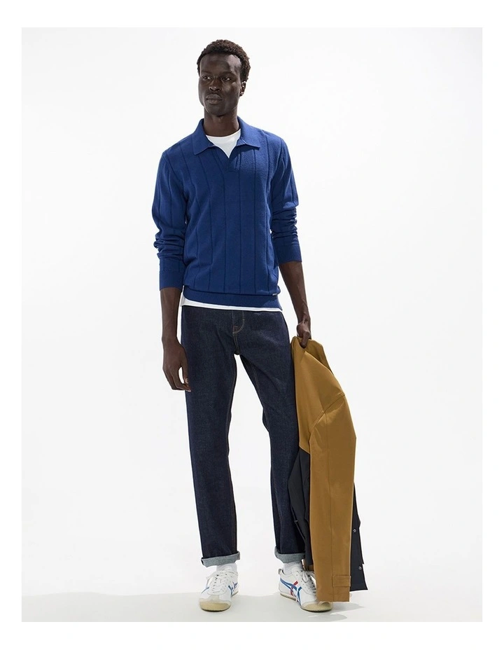 Arthur Wool Blend Polo in Lapis Blue image 1