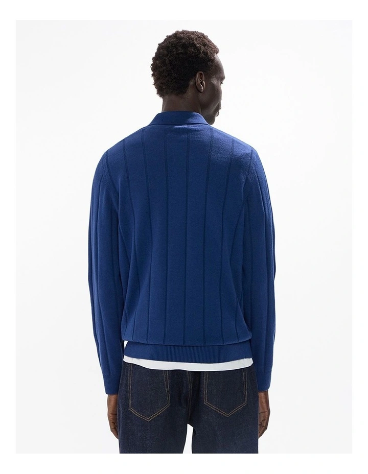 Arthur Wool Blend Polo in Lapis Blue image 4