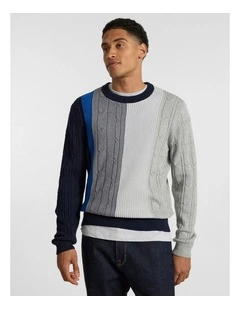 I'm Yours Cable Knit in Navy Multi