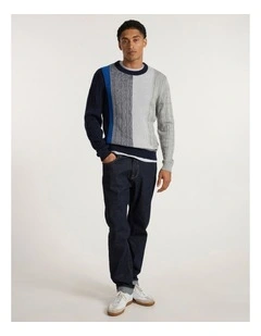 I'm Yours Cable Knit in Navy Multi