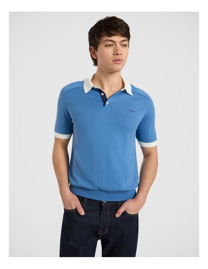 Leclerc Knit Polo in Pure Blue image 2