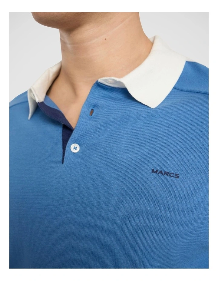 Leclerc Knit Polo in Pure Blue image 3