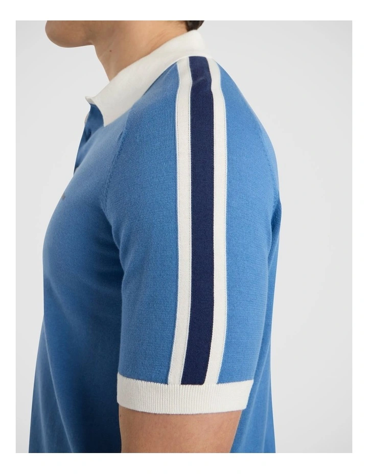 Leclerc Knit Polo in Pure Blue image 4