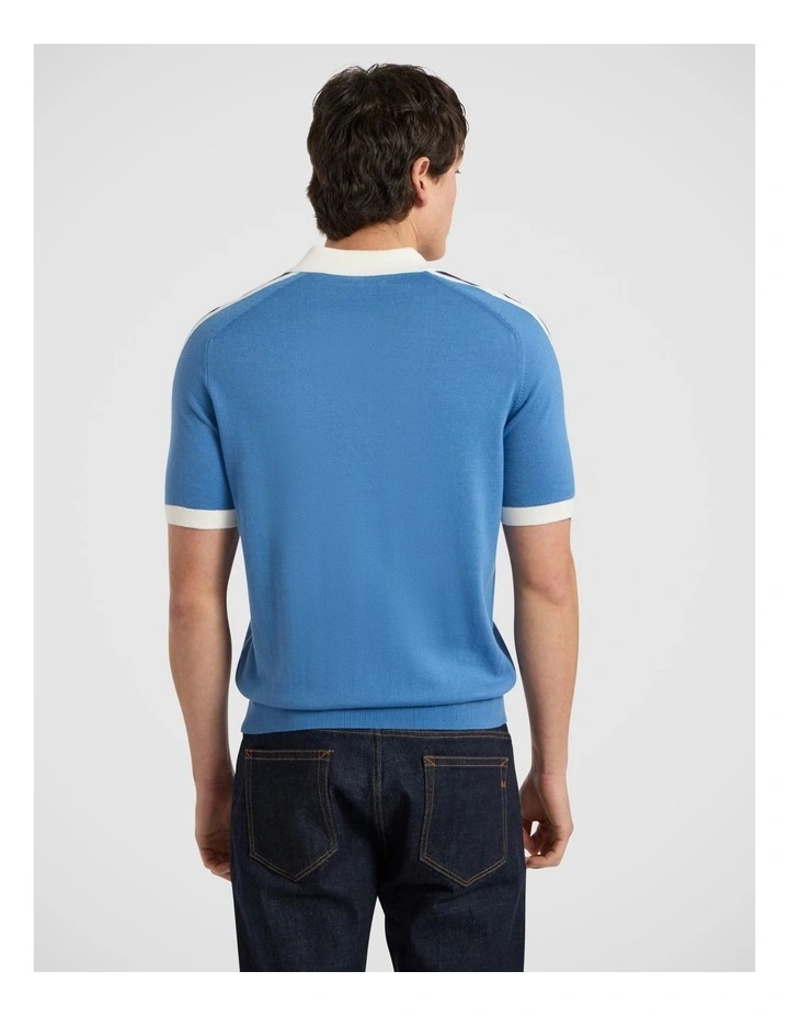Leclerc Knit Polo in Pure Blue image 5