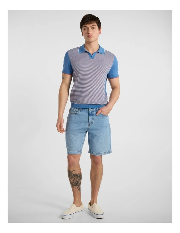 Suzuka Knit Polo in Pure Blue image 2
