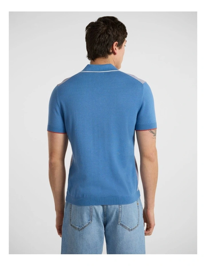 Suzuka Knit Polo in Pure Blue image 3