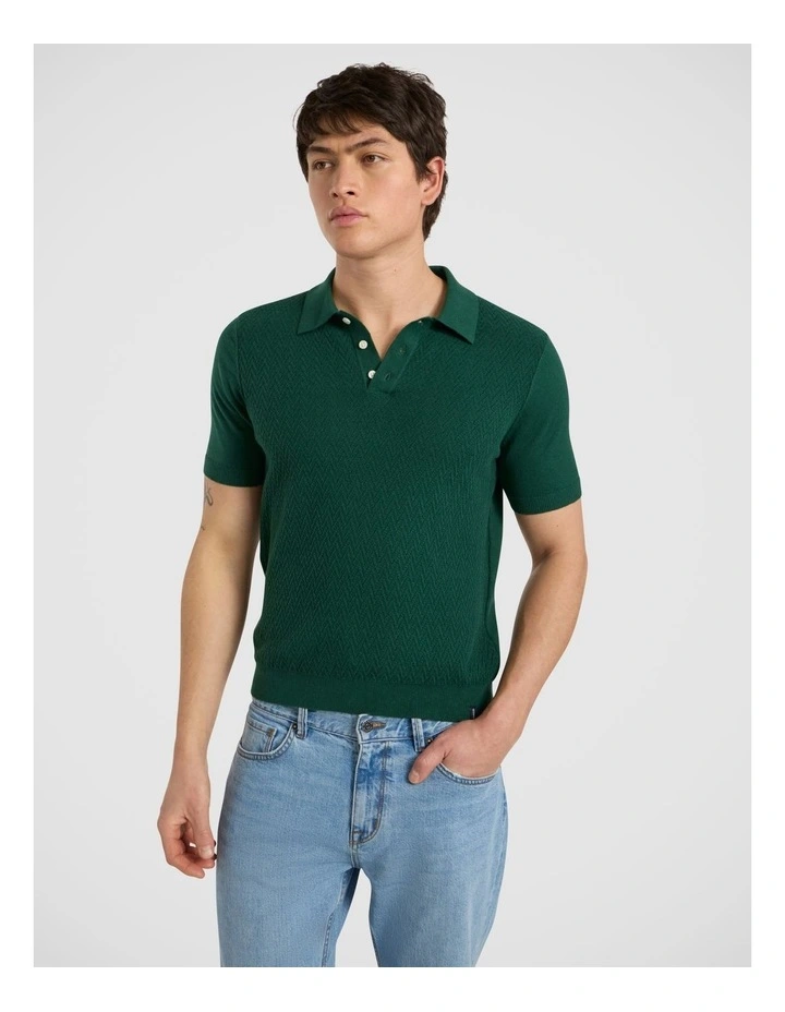 Alex Knit Polo in Racing Green image 2