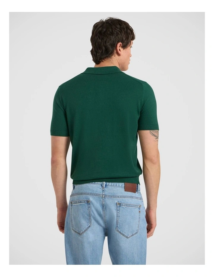 Alex Knit Polo in Racing Green image 4