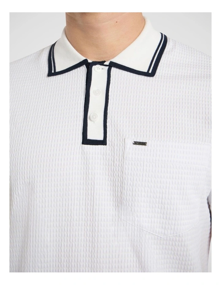 Dane Border Polo in White image 3