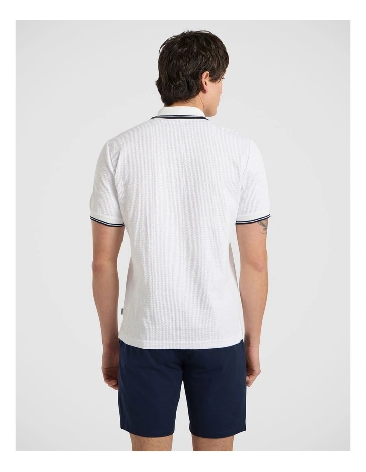 Dane Border Polo in White image 4