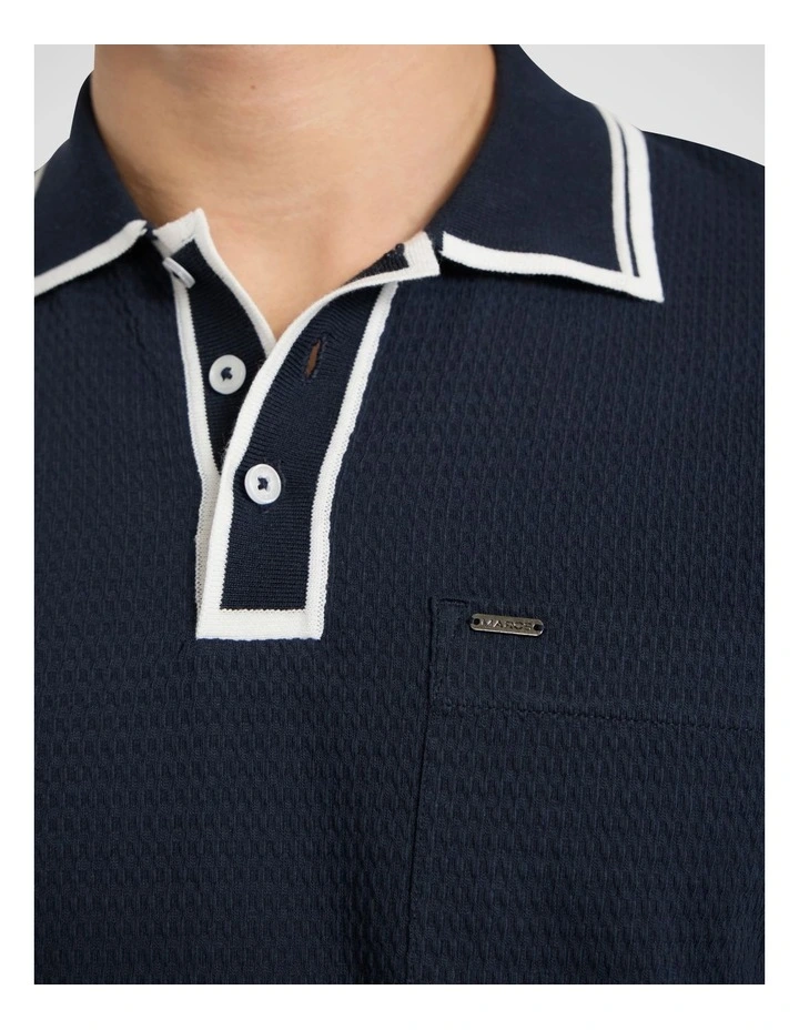 Dane Border Polo in Navy image 3
