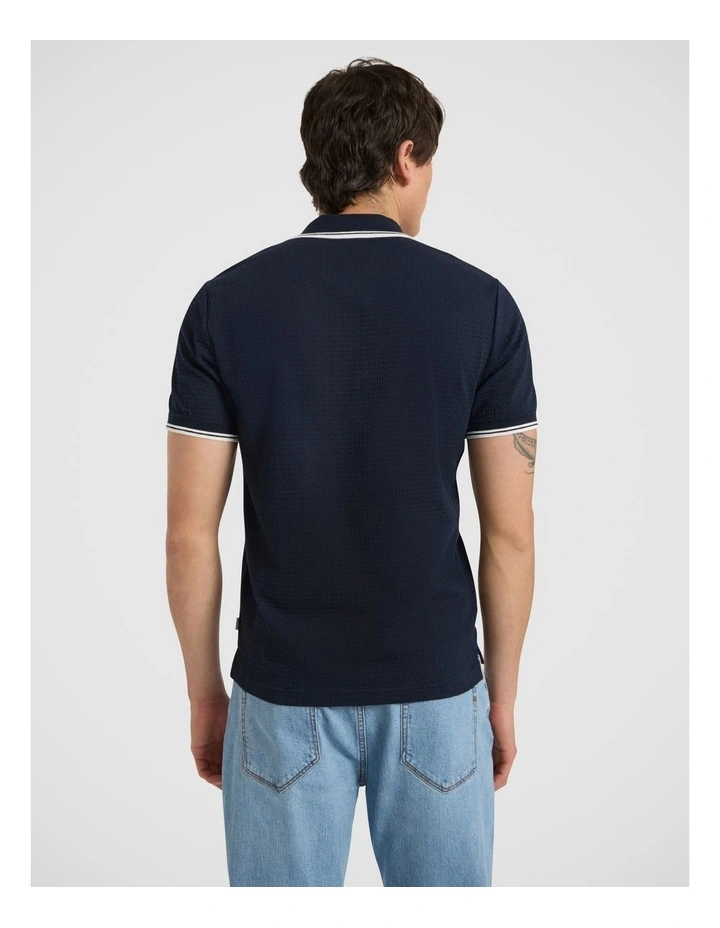Dane Border Polo in Navy image 4
