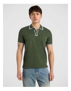 Dane Border Polo in Thyme