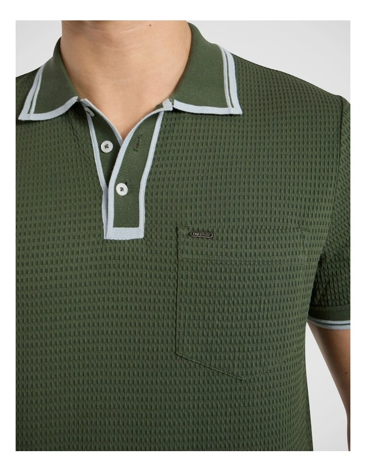 Dane Border Polo in Thyme image 3